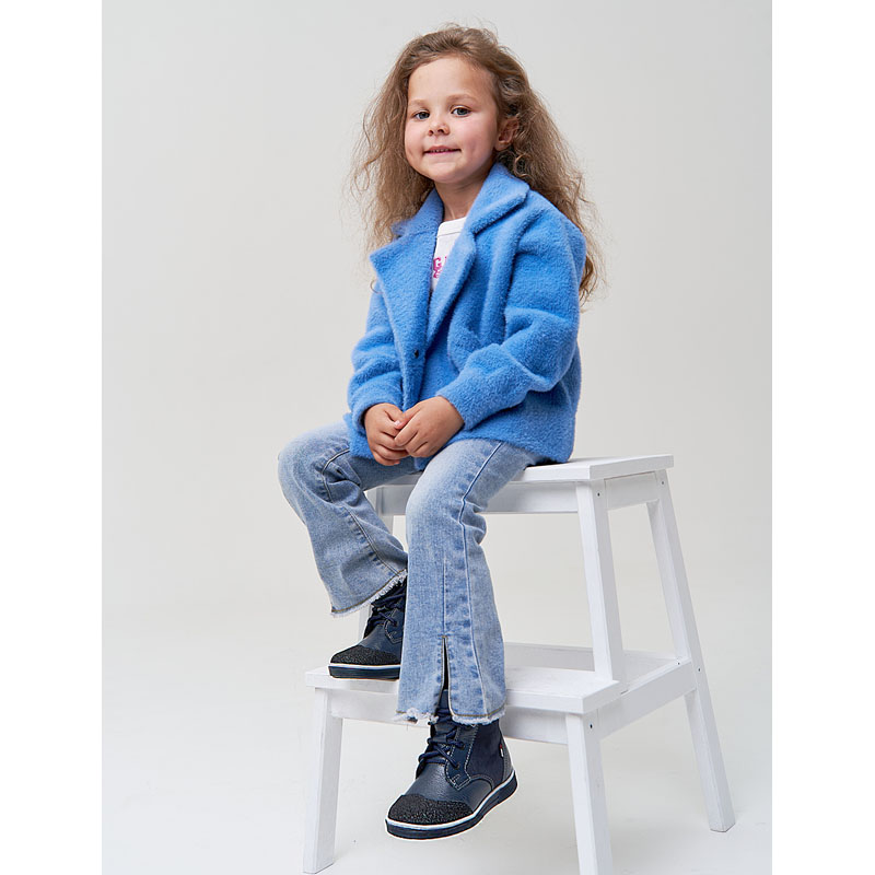 Ботинки малодетские байка, артикул 1035, цвет синий купить в интернет-магазине Shoeslel с доставкой по России