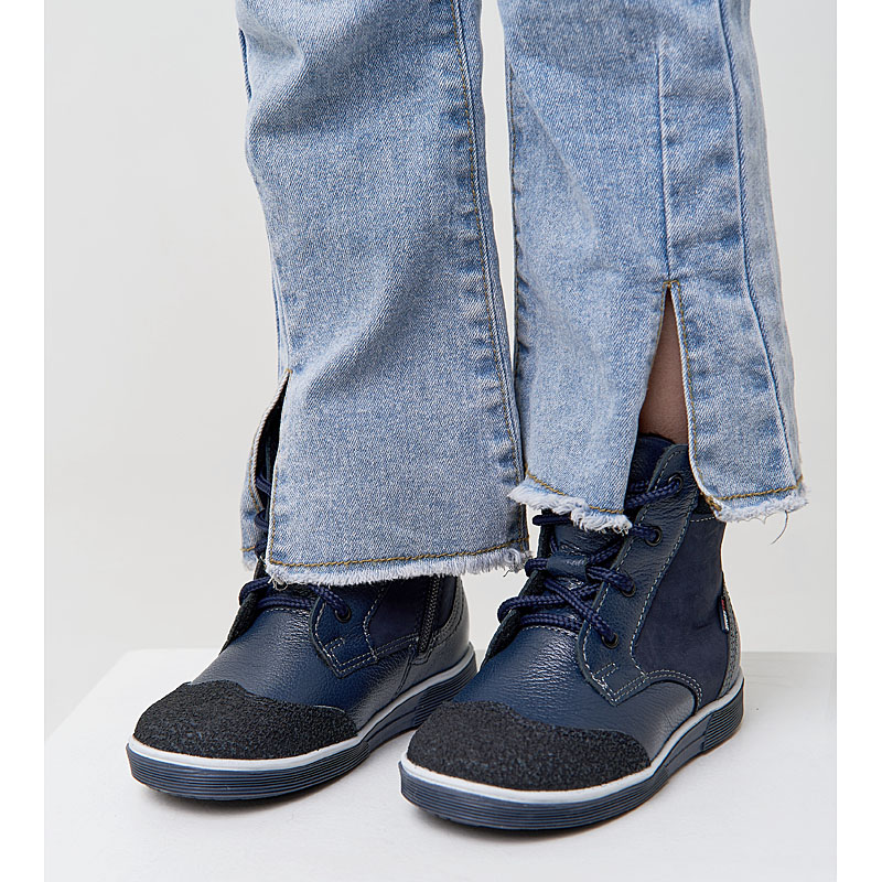 Ботинки малодетские байка, артикул 1035, цвет синий купить в интернет-магазине Shoeslel с доставкой по России