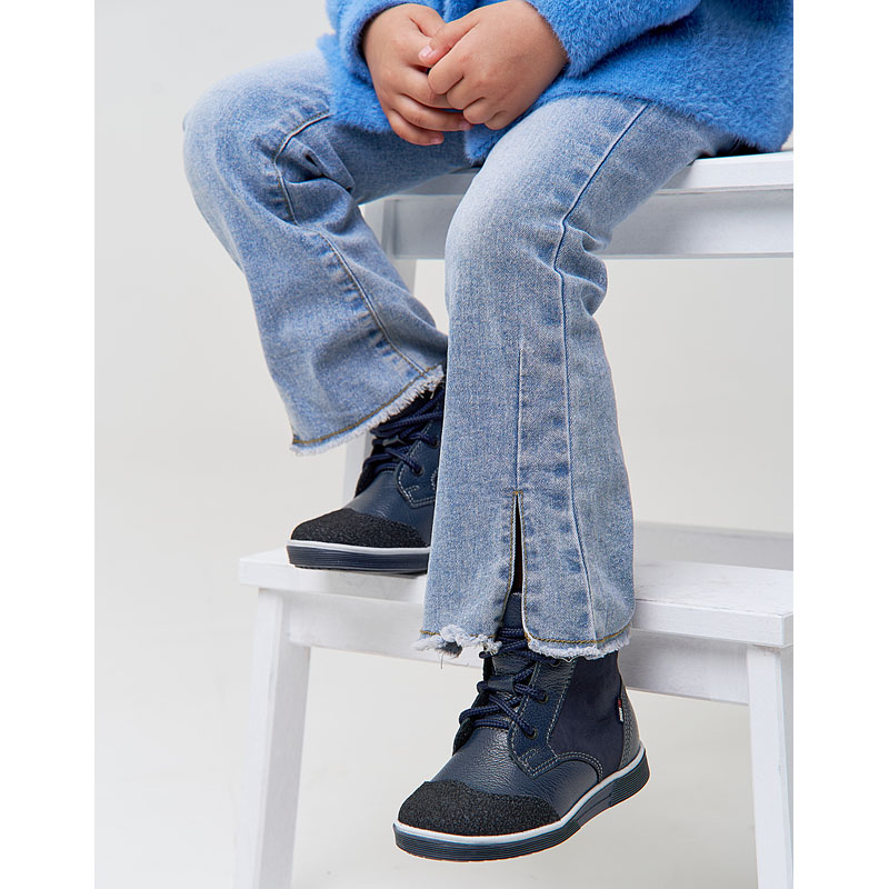 Ботинки малодетские байка, артикул 1035, цвет синий купить в интернет-магазине Shoeslel с доставкой по России