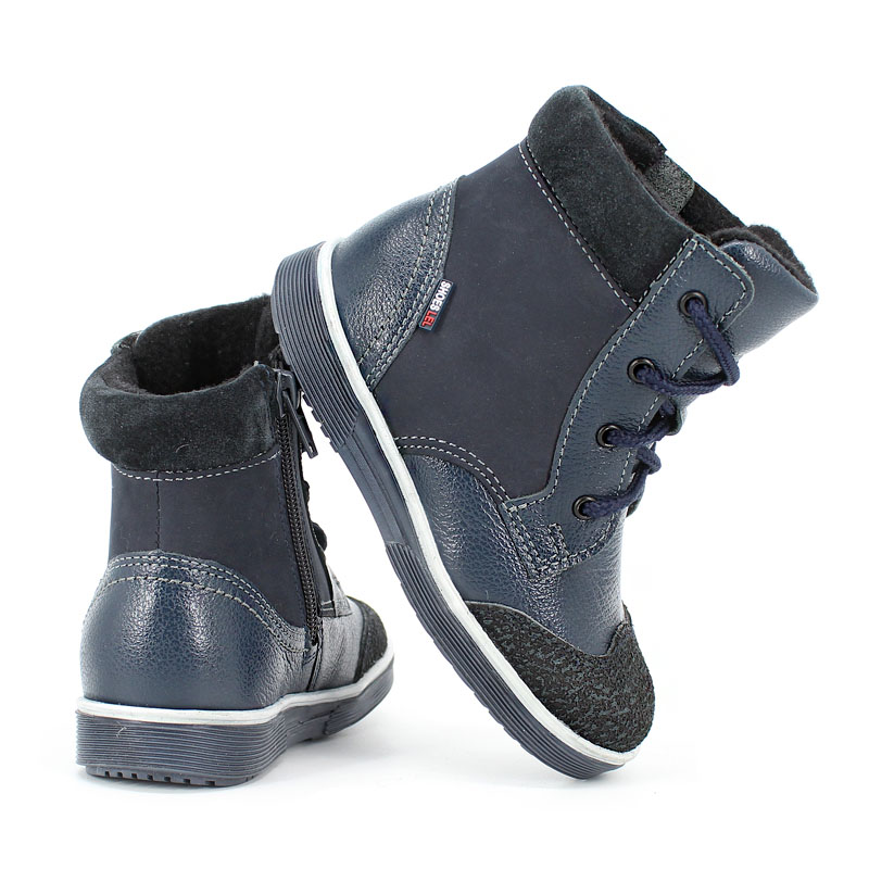 Ботинки малодетские байка, артикул 1035, цвет синий купить в интернет-магазине Shoeslel с доставкой по России