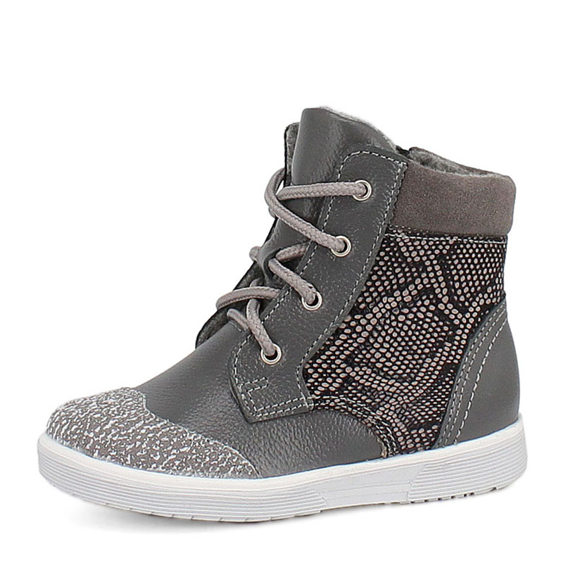 Ботинки малодетские байка, артикул 1035, цвет т.серый купить в интернет-магазине Shoeslel с доставкой по России