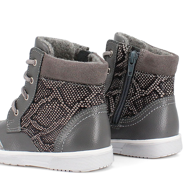 Ботинки малодетские байка, артикул 1035, цвет т.серый купить в интернет-магазине Shoeslel с доставкой по России