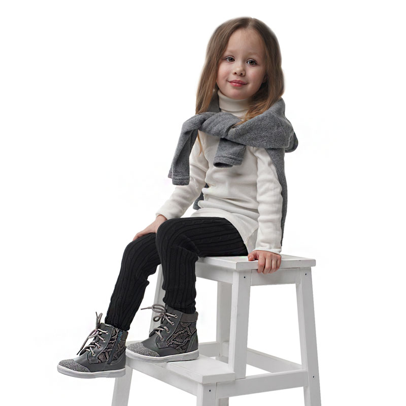 Ботинки малодетские байка, артикул 1035, цвет т.серый купить в интернет-магазине Shoeslel с доставкой по России