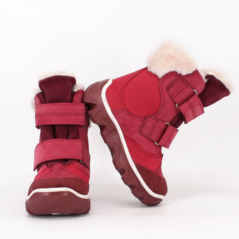 Ботинки малодетские нат.мех, артикул 1082, цвет малиновый купить в интернет-магазине Shoeslel с доставкой по России