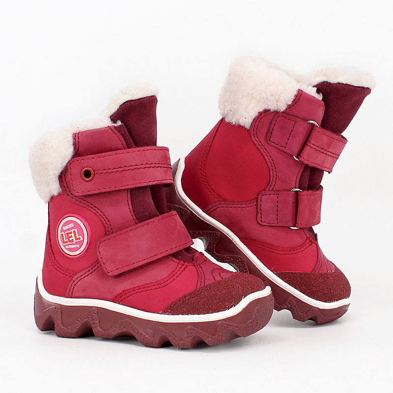 Ботинки малодетские нат.мех, артикул 1082, цвет малиновый купить в интернет-магазине Shoeslel с доставкой по России