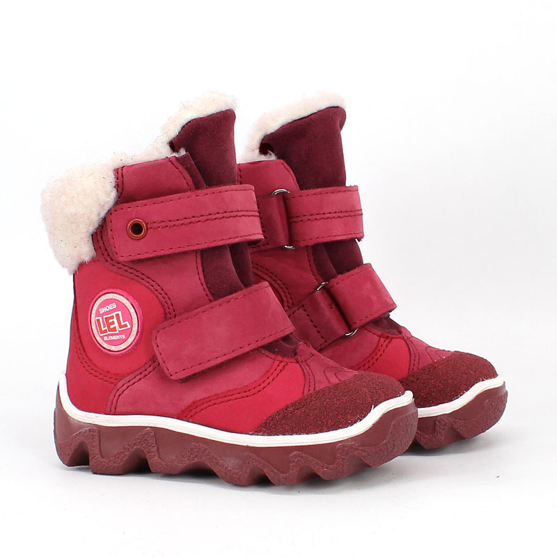 Ботинки малодетские нат.мех, артикул 1082, цвет малиновый купить в интернет-магазине Shoeslel с доставкой по России