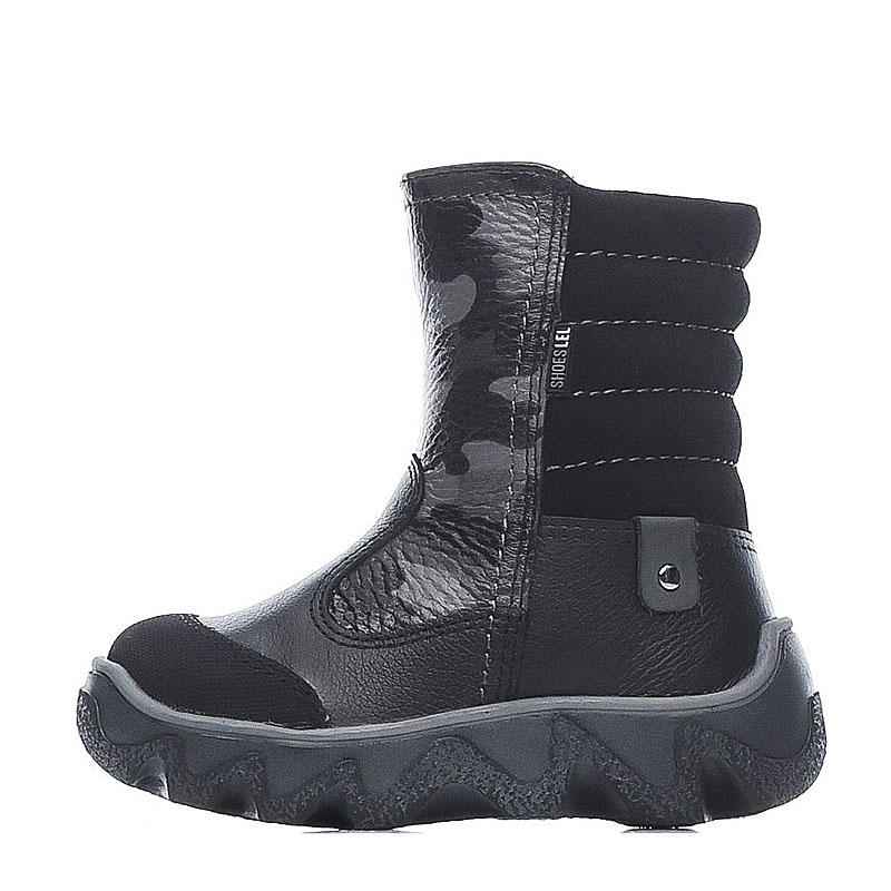 Сапожки малодетские нат.мех, артикул 1095, цвет черный камуфляж купить в интернет-магазине Shoeslel с доставкой по России