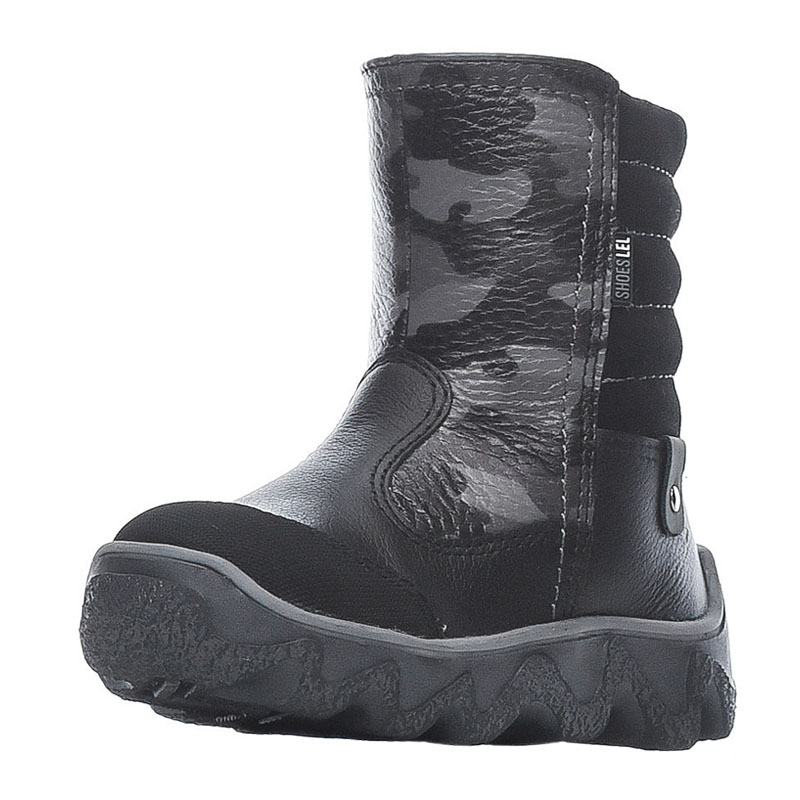 Сапожки малодетские нат.мех, артикул 1095, цвет черный камуфляж купить в интернет-магазине Shoeslel с доставкой по России