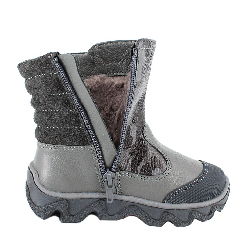 Сапожки малодетские нат.мех, артикул 1095, цвет серый камуфляж купить в интернет-магазине Shoeslel с доставкой по России