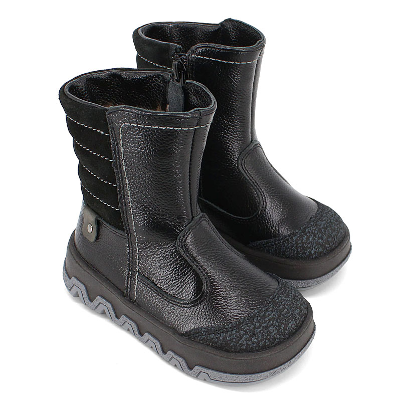 Сапожки малодетские нат.мех, артикул 1095, цвет черный купить в интернет-магазине Shoeslel с доставкой по России