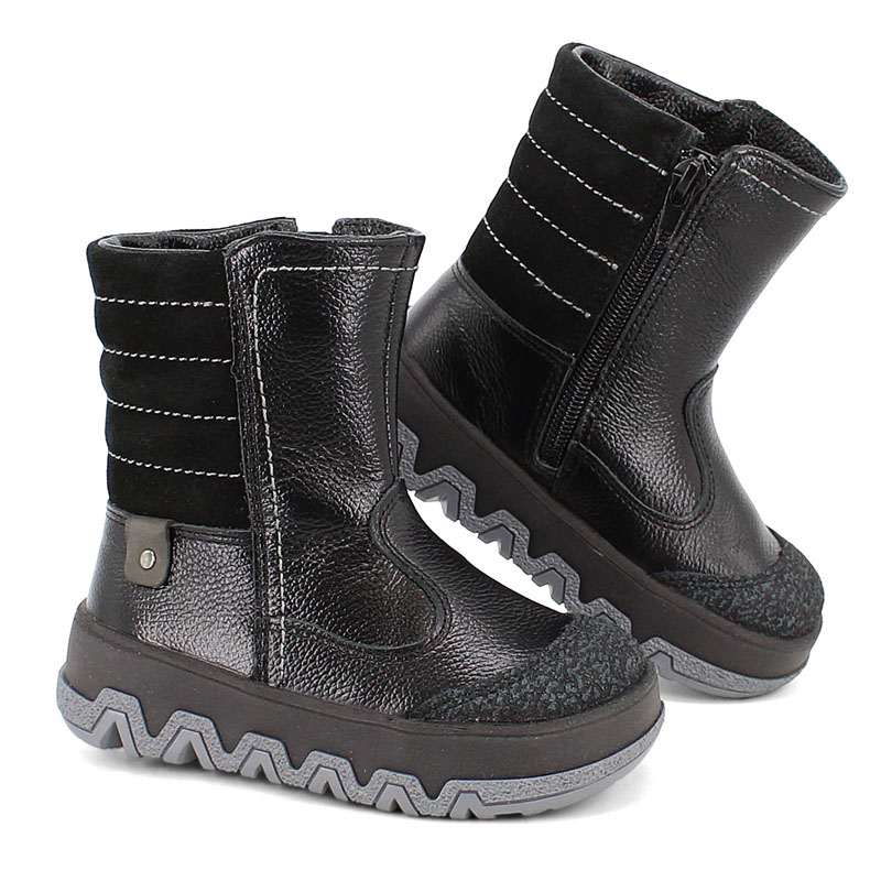 Сапожки малодетские нат.мех, артикул 1095, цвет черный купить в интернет-магазине Shoeslel с доставкой по России