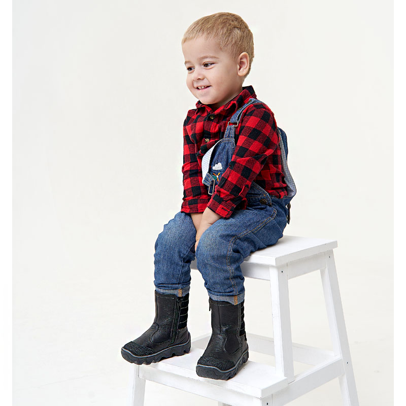 Сапожки малодетские нат.мех, артикул 1095, цвет черный купить в интернет-магазине Shoeslel с доставкой по России