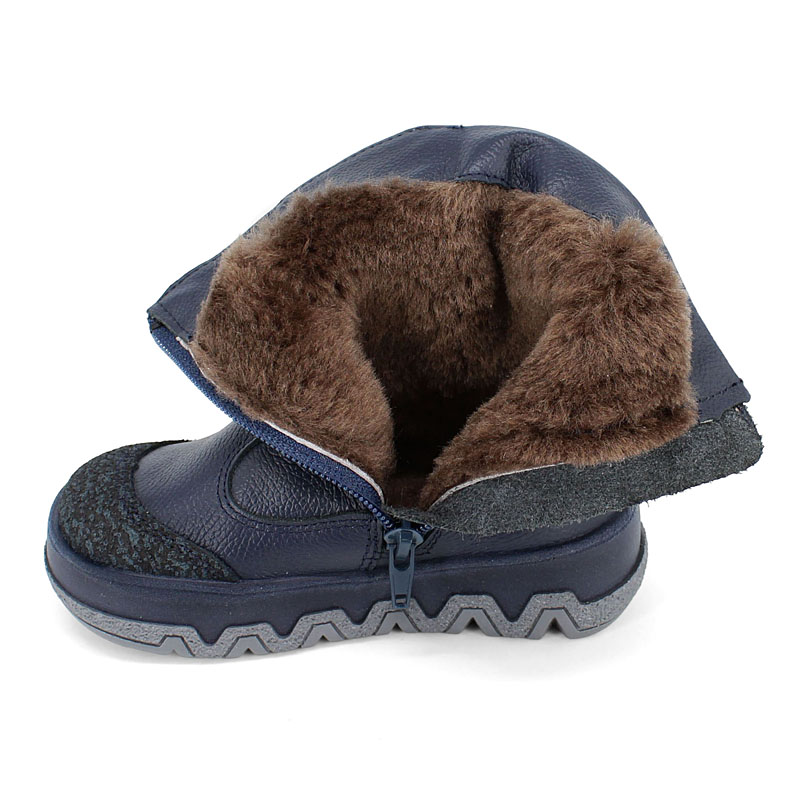 Сапожки малодетские нат.мех, артикул 1095, цвет т.синий купить в интернет-магазине Shoeslel с доставкой по России