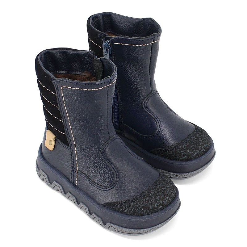 Сапожки малодетские нат.мех, артикул 1095, цвет т.синий купить в интернет-магазине Shoeslel с доставкой по России