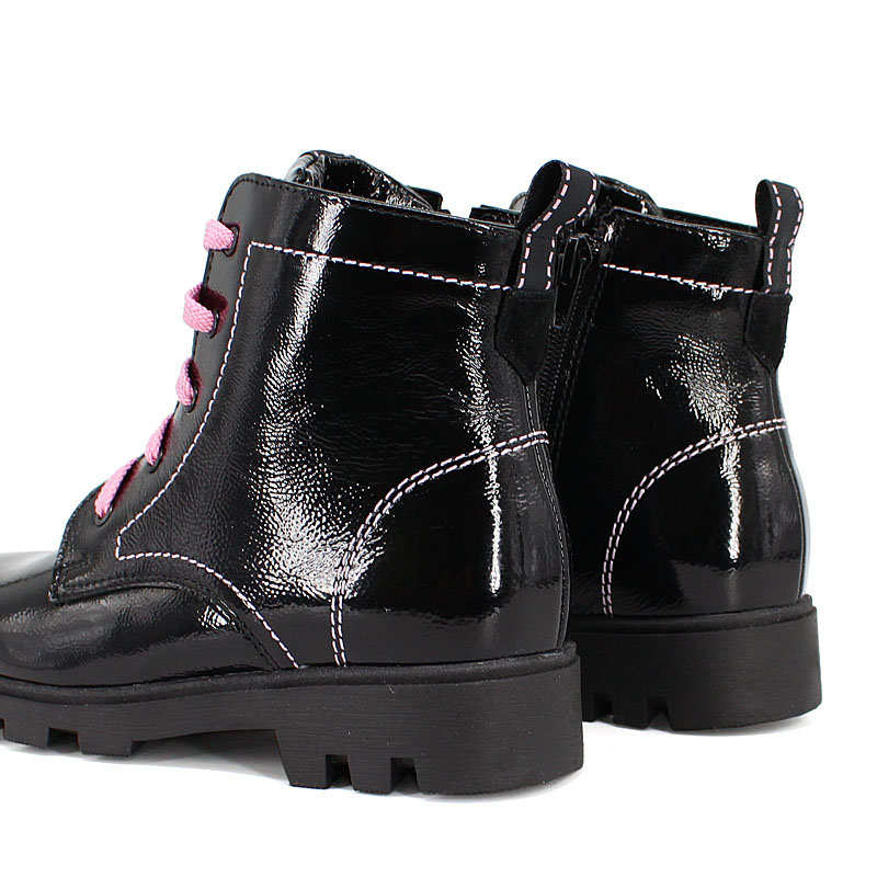 Ботинки байка, артикул 1176, цвет черный/розовый купить в интернет-магазине Shoeslel с доставкой по России