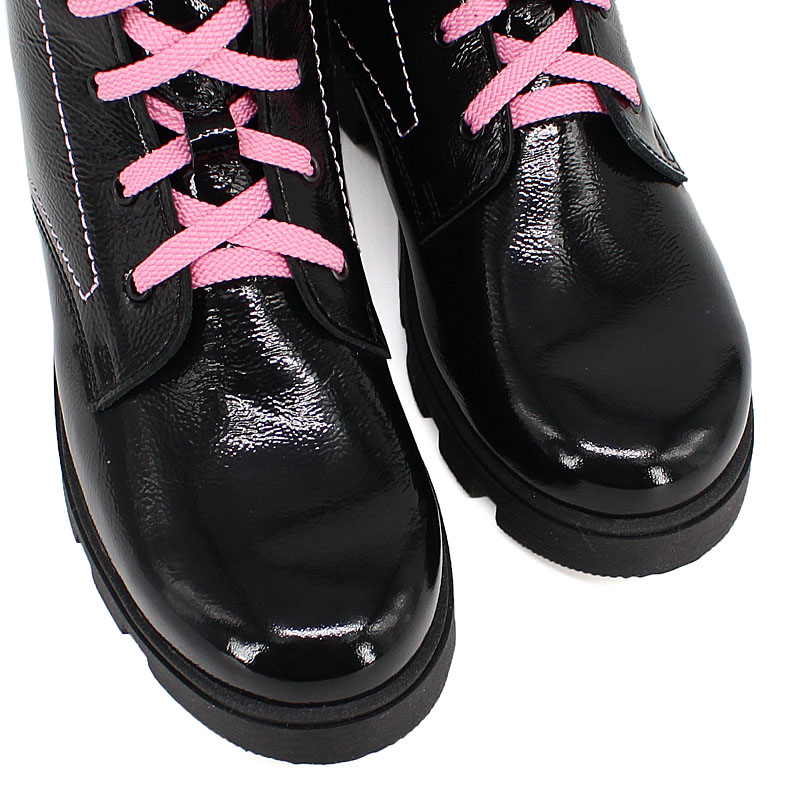 Ботинки байка, артикул 1176, цвет черный/розовый купить в интернет-магазине Shoeslel с доставкой по России