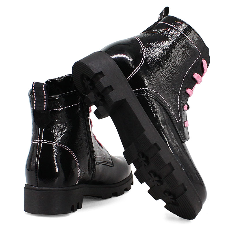 Ботинки байка, артикул 1176, цвет черный/розовый купить в интернет-магазине Shoeslel с доставкой по России