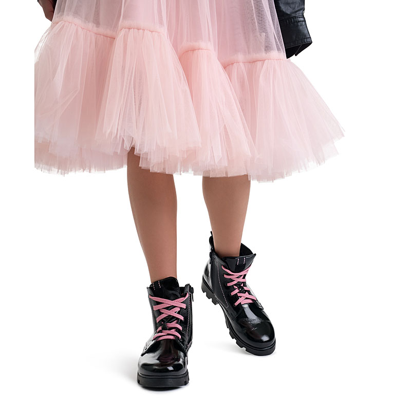 Ботинки байка, артикул 1176, цвет черный/розовый купить в интернет-магазине Shoeslel с доставкой по России