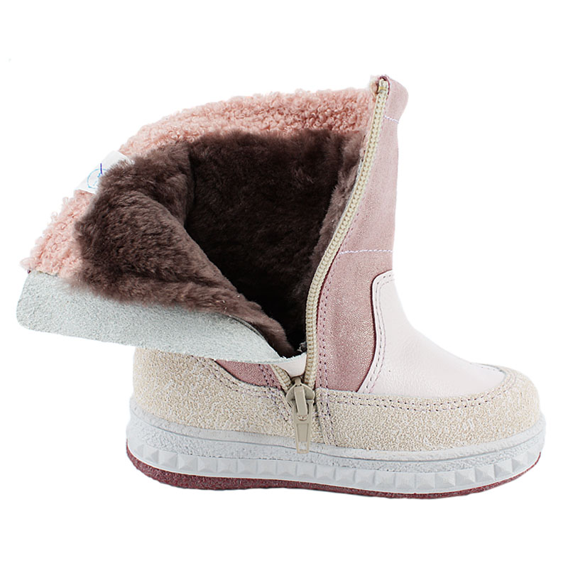 Сапожки малодетские нат.мех, артикул 1274, цвет светло-розовый купить в интернет-магазине Shoeslel с доставкой по России