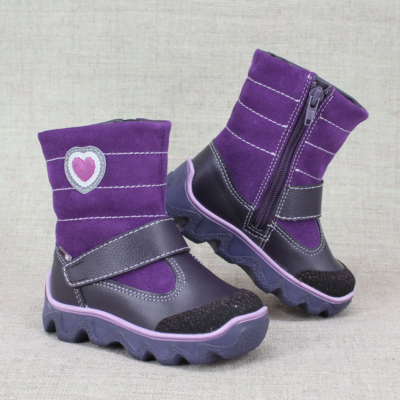 Сапожки малодетские нат.мех, артикул 1281, цвет фиолетовый купить в интернет-магазине Shoeslel с доставкой по России