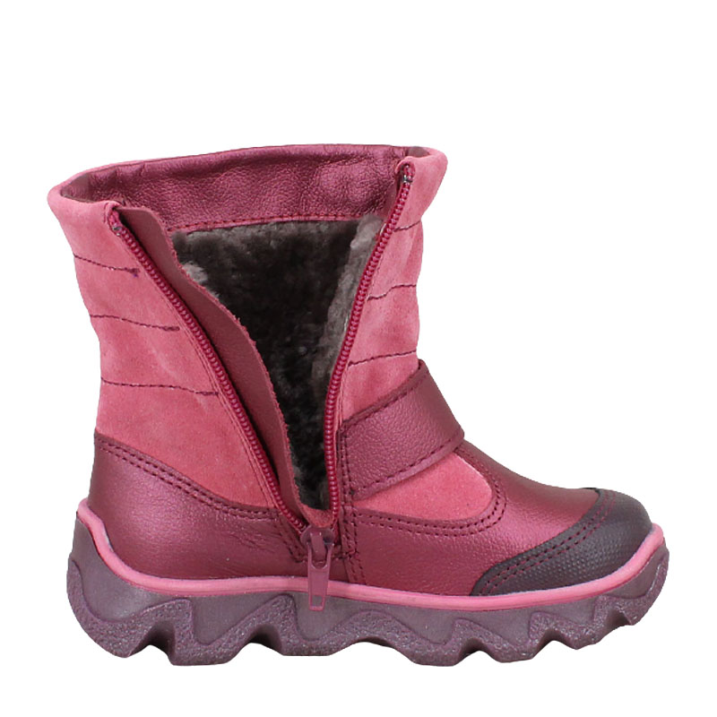 Сапожки малодетские нат.мех, артикул 1281, цвет брусничный купить в интернет-магазине Shoeslel с доставкой по России