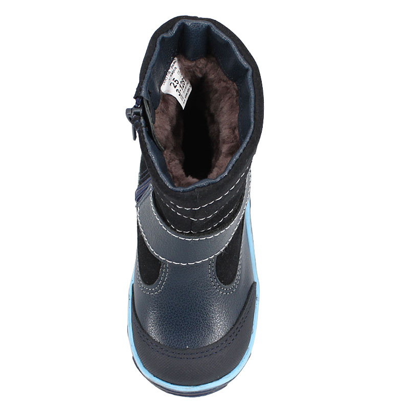 Сапожки малодетские нат.мех, артикул 1281, цвет т.синий купить в интернет-магазине Shoeslel с доставкой по России