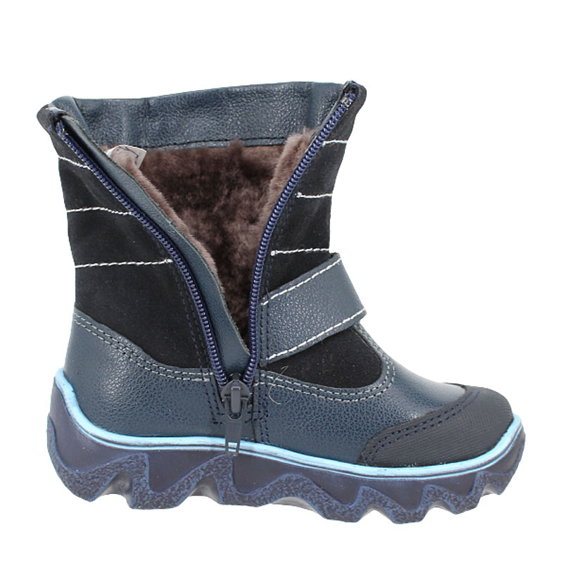 Сапожки малодетские нат.мех, артикул 1281, цвет т.синий купить в интернет-магазине Shoeslel с доставкой по России