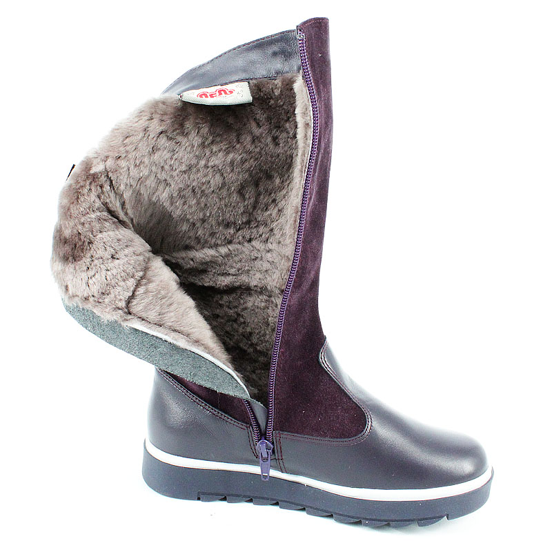 Сапожки нат.мех, артикул 1291, цвет черника купить в интернет-магазине Shoeslel с доставкой по России