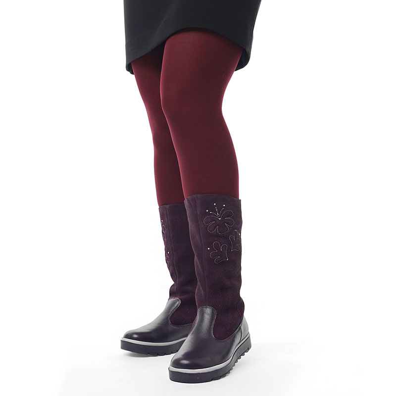 Сапожки нат.мех, артикул 1291, цвет черника купить в интернет-магазине Shoeslel с доставкой по России