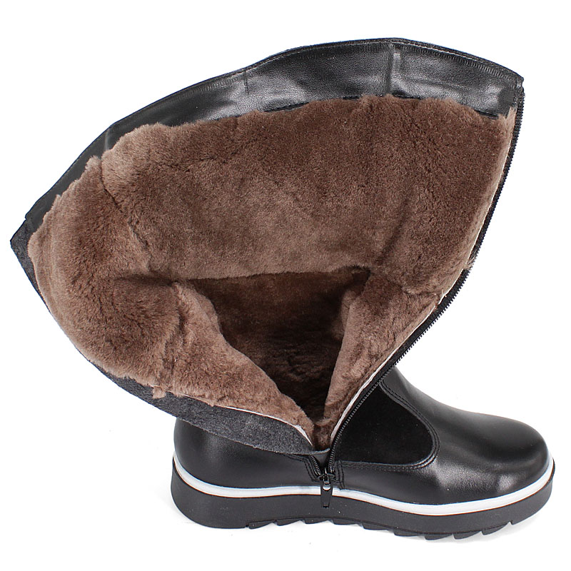 Сапожки нат.мех, артикул 1291, цвет черный купить в интернет-магазине Shoeslel с доставкой по России