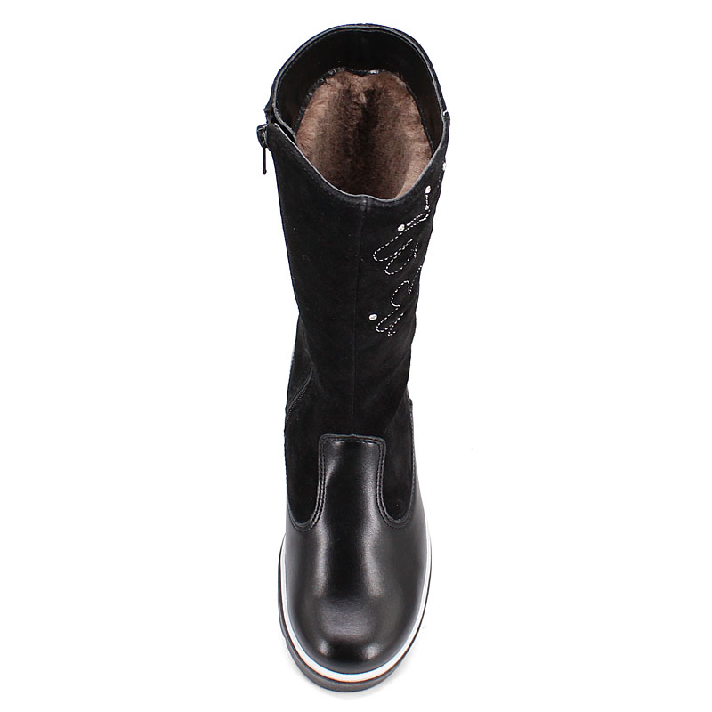 Сапожки нат.мех, артикул 1291, цвет черный купить в интернет-магазине Shoeslel с доставкой по России