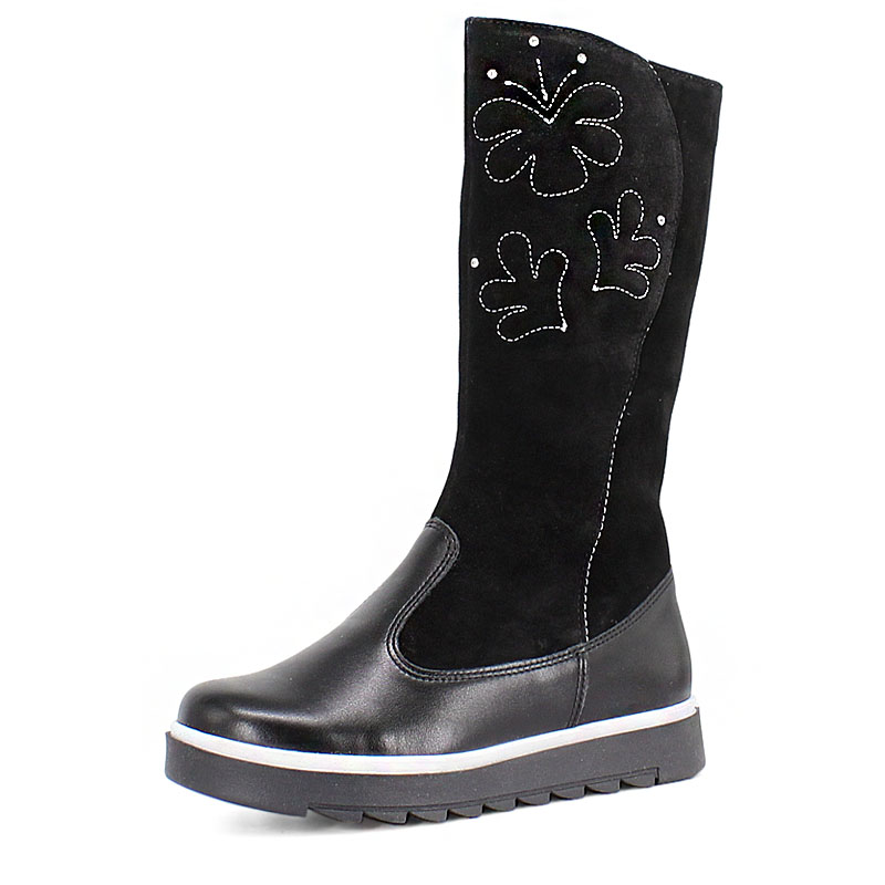 Сапожки нат.мех, артикул 1291, цвет черный купить в интернет-магазине Shoeslel с доставкой по России