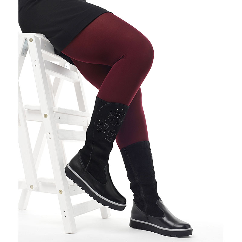 Сапожки нат.мех, артикул 1291, цвет черный купить в интернет-магазине Shoeslel с доставкой по России