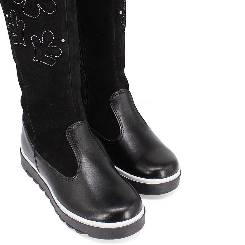 Сапожки нат.мех, артикул 1291, цвет черный купить в интернет-магазине Shoeslel с доставкой по России