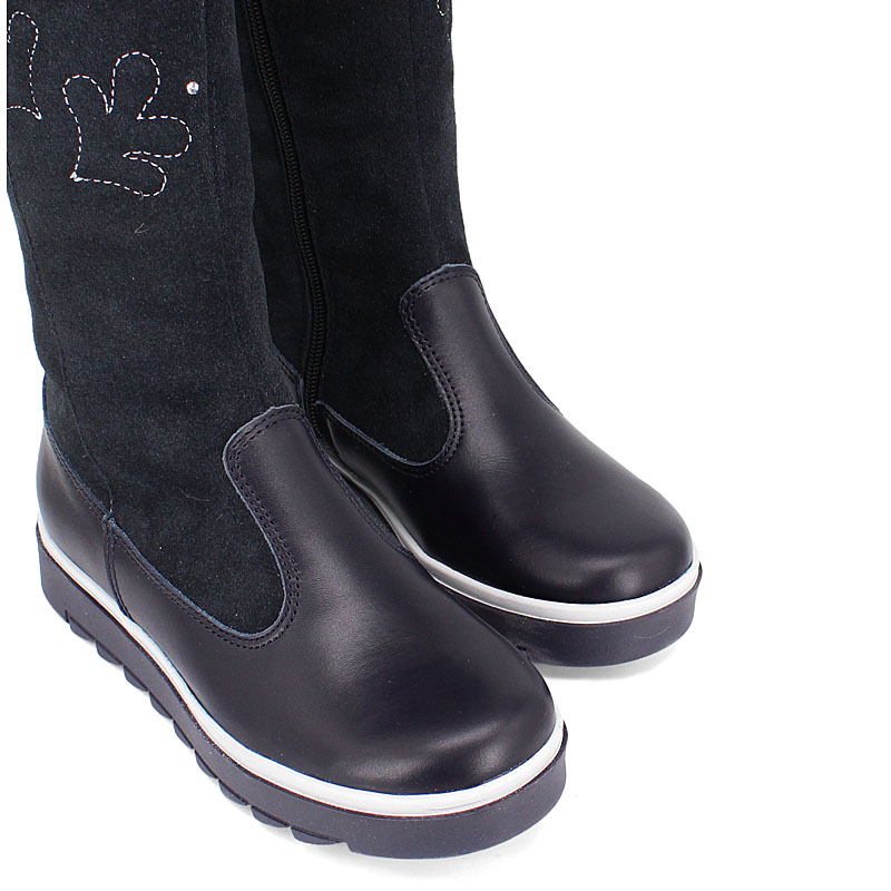 Сапожки нат.мех, артикул 1291, цвет синий купить в интернет-магазине Shoeslel с доставкой по России