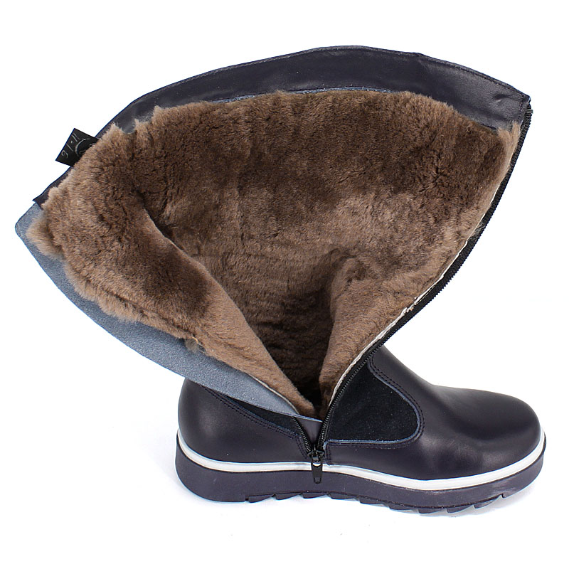 Сапожки нат.мех, артикул 1291, цвет синий купить в интернет-магазине Shoeslel с доставкой по России