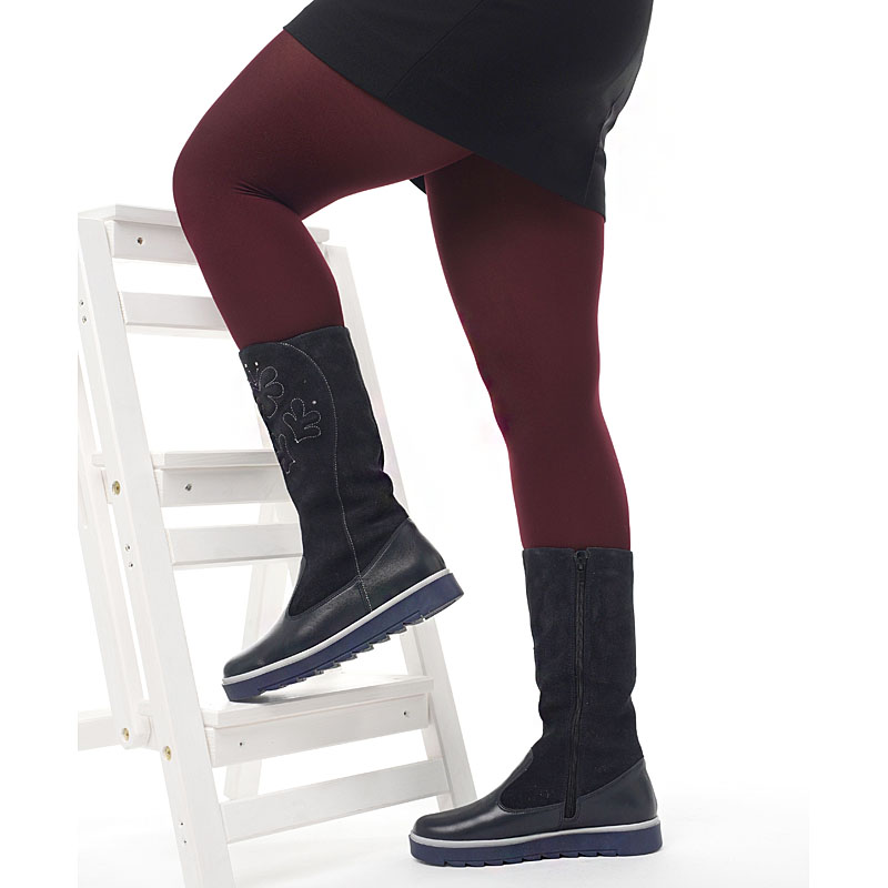 Сапожки нат.мех, артикул 1291, цвет синий купить в интернет-магазине Shoeslel с доставкой по России