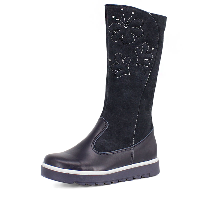 Сапожки нат.мех, артикул 1291, цвет синий купить в интернет-магазине Shoeslel с доставкой по России