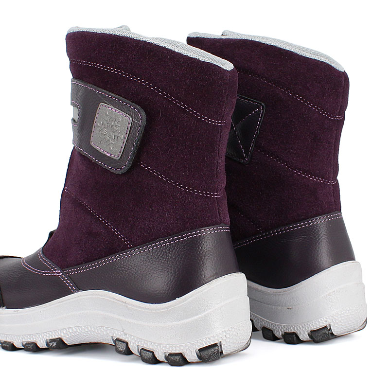 Сапожки для млад.школьников нат.мех, артикул 1293, цвет черника купить в интернет-магазине Shoeslel с доставкой по России