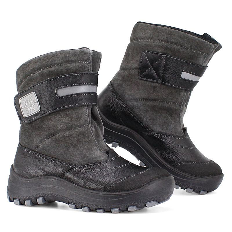 Сапожки для млад.школьников нат.мех, артикул 1293, цвет черный купить в интернет-магазине Shoeslel с доставкой по России