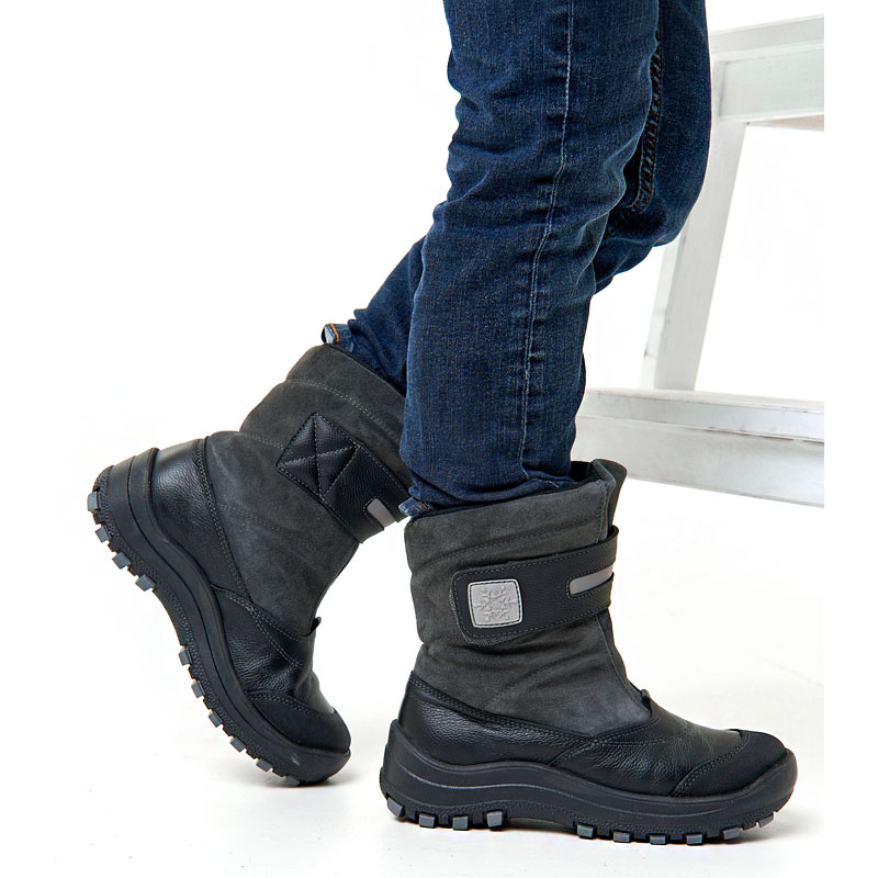 Сапожки для млад.школьников нат.мех, артикул 1293, цвет черный купить в интернет-магазине Shoeslel с доставкой по России