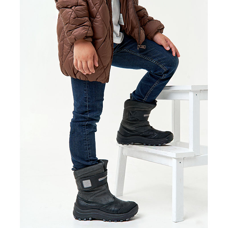 Сапожки для млад.школьников нат.мех, артикул 1293, цвет черный купить в интернет-магазине Shoeslel с доставкой по России