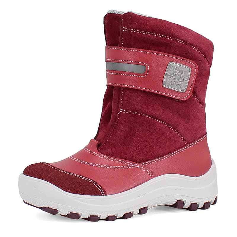 Сапожки для млад.школьников нат.мех, артикул 1293, цвет брусничный купить в интернет-магазине Shoeslel с доставкой по России