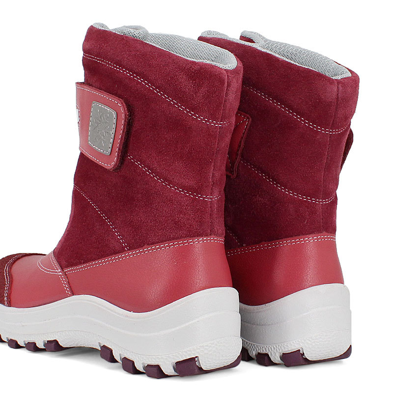 Сапожки для млад.школьников нат.мех, артикул 1293, цвет брусничный купить в интернет-магазине Shoeslel с доставкой по России