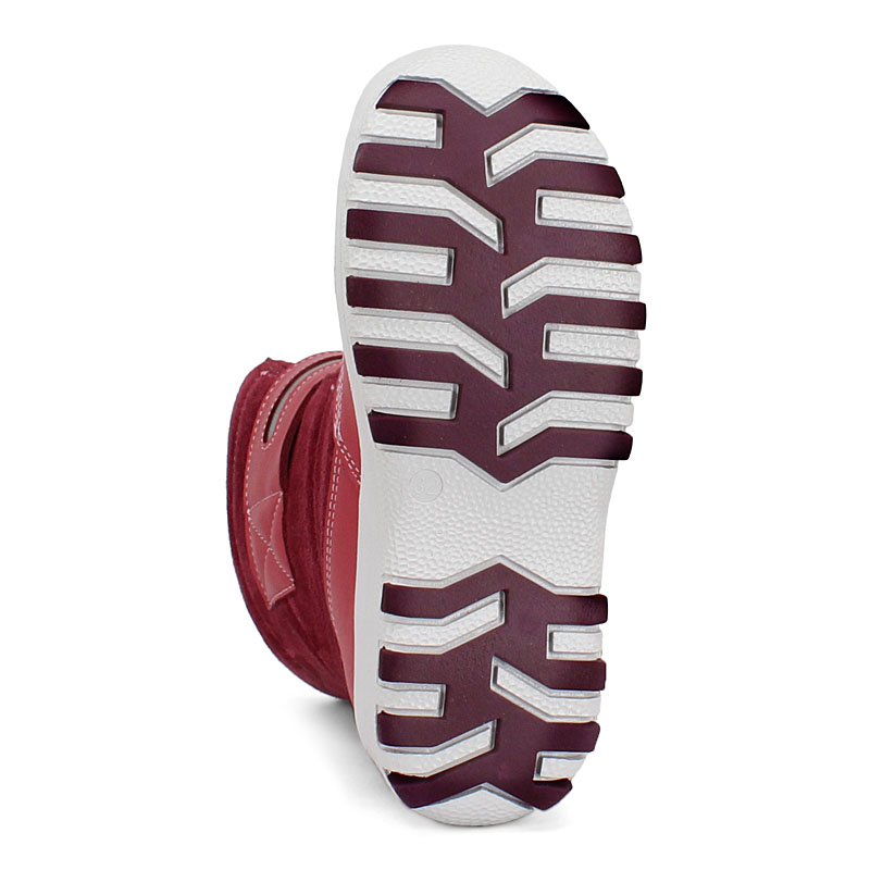 Сапожки для млад.школьников нат.мех, артикул 1293, цвет брусничный купить в интернет-магазине Shoeslel с доставкой по России