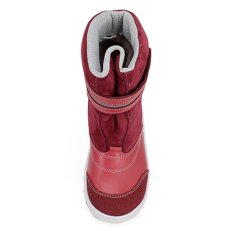 Сапожки для млад.школьников нат.мех, артикул 1293, цвет брусничный купить в интернет-магазине Shoeslel с доставкой по России