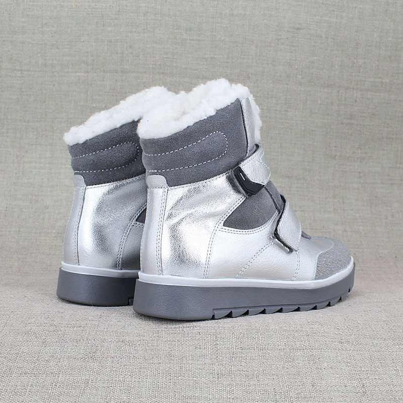 Ботинки нат.мех, артикул 1306, цвет серебристый купить в интернет-магазине Shoeslel с доставкой по России