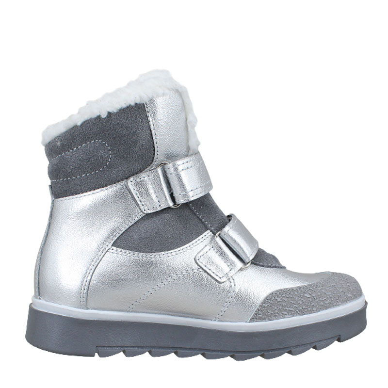 Ботинки нат.мех, артикул 1306, цвет серебристый купить в интернет-магазине Shoeslel с доставкой по России