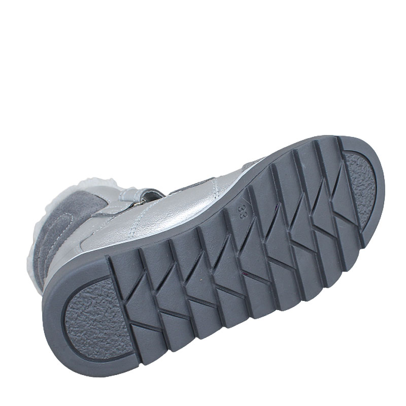 Ботинки нат.мех, артикул 1306, цвет серебристый купить в интернет-магазине Shoeslel с доставкой по России