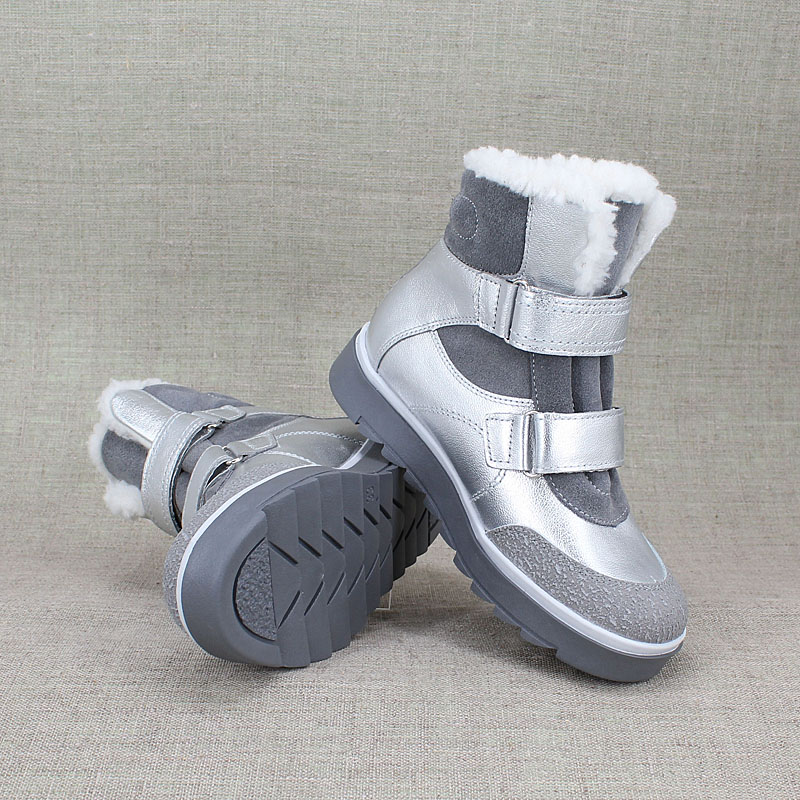 Ботинки нат.мех, артикул 1306, цвет серебристый купить в интернет-магазине Shoeslel с доставкой по России